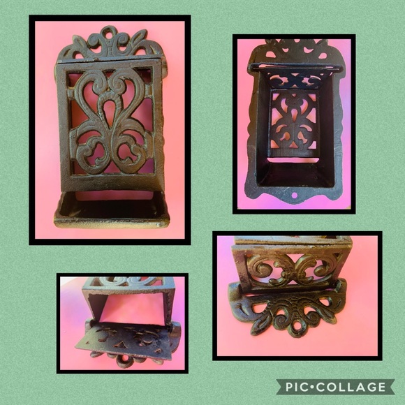 Other - •Vintage Cast Iron Match Stick Holder•